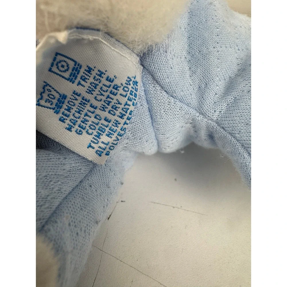 Vintage‎ Eden Blue White Plush Bunny Rabbit Floppy Ear Stuffed Animal Toy AF-843
